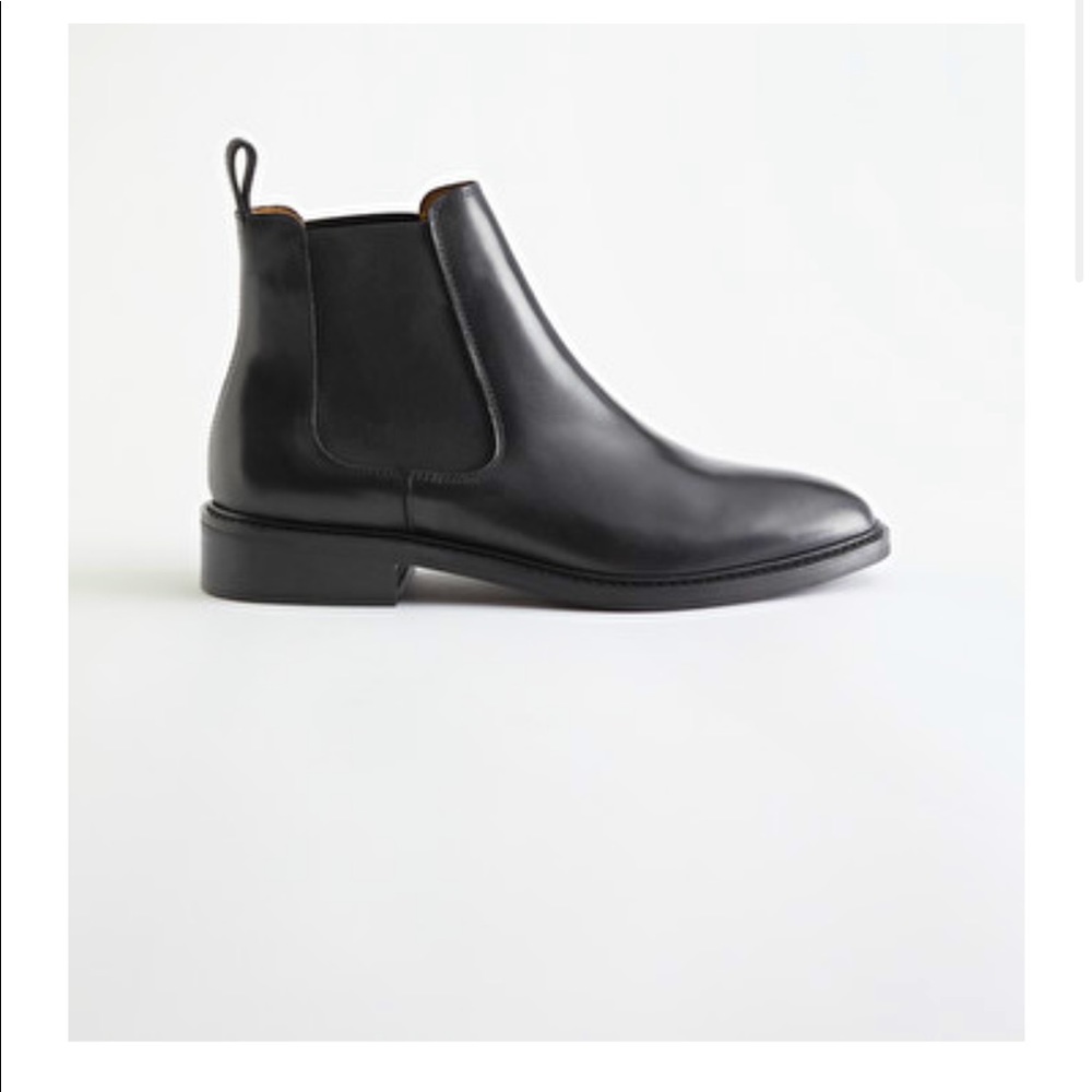 Black Leather Chelsea Boots